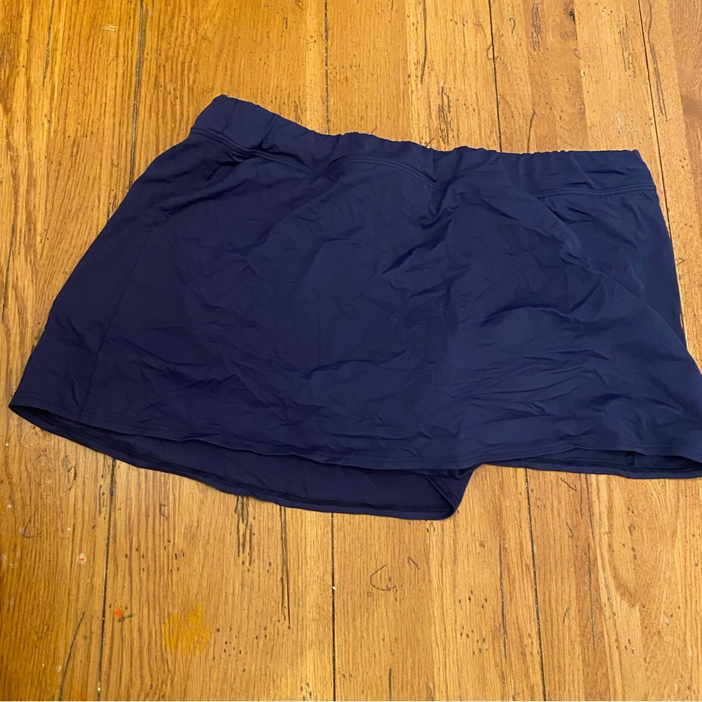 Lands End 20W Swim Skirt Built In Panty - Navy